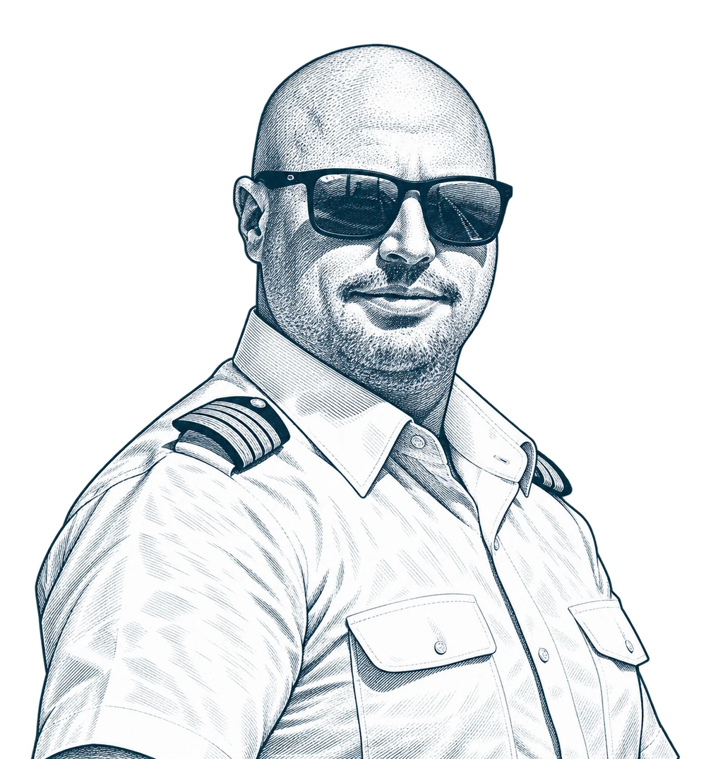 Drawn portrait of Captain David Romeril